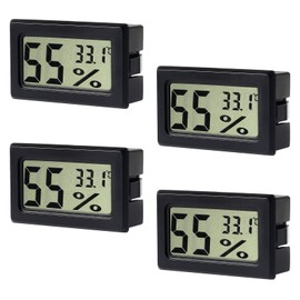 4 Pack Mini Thermometer Hygrometer Digital Electronic Temperature Humidity Meter LCD Display Indoor Celsius (℃) for Garden/Basement/Refrigerator/Home/Office