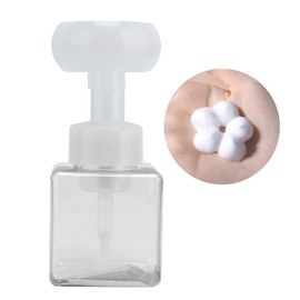 NDNCZDHC 250ml Foam Refillable Hand Soap Dispenser Flower Stamp Foaming Soap Dispenser for Bathroom and Kitchen(Clear)