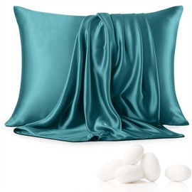 Aspire Homeware Pillow Cases 2 Pack - Super Soft Satin Pillowcase Feels Like Silk Pillowcase – Teal Silk Pillowcases for Hair and Skin Care (50x75cm)