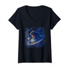 Womens Galaxy Degu Planet Saturn Fantasy V-Neck T-Shirt