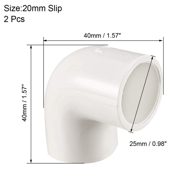 sourcing map 20mm Slip 90 Degree PVC Pipe Fitting Elbow