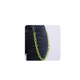 YERTTER Cute Color Chunky Acrylic Pants Chain Decoration - Green, Alloy Lobster Clasp - Unisex, 56CM/22.04'' - Punk Style - Prom Occasion