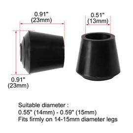 sourcing map 10pcs Chair Leg Tips Caps 13mm Anti Slip Rubber Furniture Table Feet Cover Floor Protector Reduce Noise Prevent Scratches