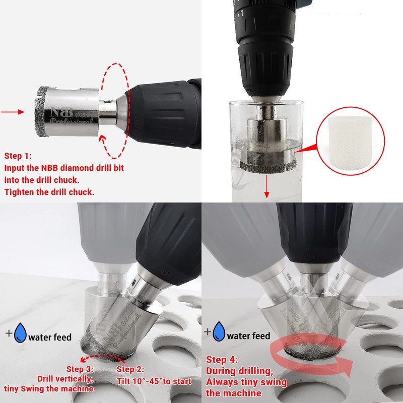 NBB Galvanised Diamond Drill Bit with Triangular Shaft Diamond Crown