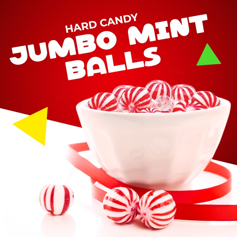 Jumbo MInt Balls Hard Candy, Individually Wrapped (1 Pound Bag