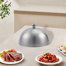 Fenteer Burger Cover Basting Steaming Cover Stainless Steel Steak Lid Heavy Duty Grill Domes Cover for Steaks Cooking Barbecue Steak, Style C, 14cmx7cm
