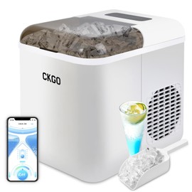 Smart Ice Maker Countertop, Compact Wi-Fi ice Machine with App Control, 9 Cubes in 6 Mins 26 lbs per Day, Self-Cleaning Bullet Ice Makers with Basket and Scoop, Ideal for Home Kitchen Camping RV