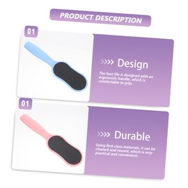 Housoutil Ergonomic Handle Foot Tool Set of 3 Foot Exfoliating File Frosted Base