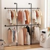 Smlttel Industrial Pipe Clothing Rack Wall Mount, Black Pipe Clothes