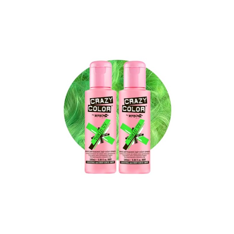 Crazy Color Vibrant Toxic UV Semi-Permanent Duo Hair Dye. Highly