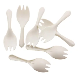 GreenWorks 1000 Count 3.3" Mini Cornstarch Tasting Sporks, Disposable Plant Starch Bio-based Sampling Sporks (Forks Spoons)
