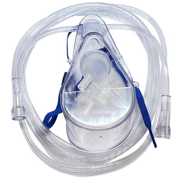 1-Pack Westmed #0370 Medium Concentration Oxygen Mask, Adult w/7' Kink Resistant Tubing