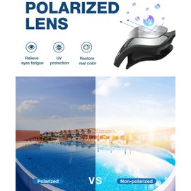 Emsina Swim Goggles, Polarized Swimming Goggles Anti-Fog for Adult Men Women … (Black Sliver Lens) …