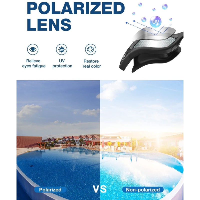 Emsina Swim Goggles, Polarized Swimming Goggles Anti-Fog for Adult Men