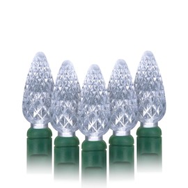 wominoy 70 Counts C6 Cool White Christmas Lights - 35.5ft Christmas Lights Outdoor, White Christmas Lights Commercial Grade Outdoor Waterproof, Indoor String Lights Green Wire, IP:65, UL