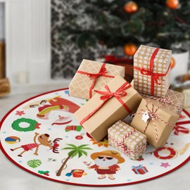 Summer Christmas Tree Skirt 36 Inch Summer Christmas Tree Decorations Christmas Party Supplies for Home Tabletop Trees Holiday Decoration