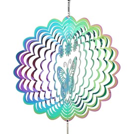 Alnicov Hanging Wind Spinner, Butterful Shape 3D Rotating Wind Chimes, Crafts Ornaments Indoor/Outdoor Decor Hanging Wind Spinners, Kinetic Yard Art Decorations (Multicolor)
