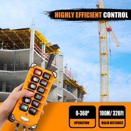 NEWTRY Wireless Crane Remote Control 12 Buttons 12V Industrial Channel Hoist Controller Electric Lift Wireless Switch Transmitter Receiver