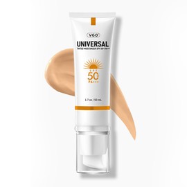 VGO Protector Solar Tintado Para Rostro Spf 50, Crema Solar Hidratante Esencia Facial Protector Solar No Deja Sensación Pegajosa Tamaño De Viaje...   