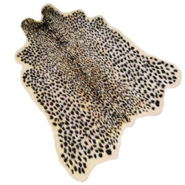 Leopard Print Rug 3.3" Wx3.1 L Feet Faux Cowhide Skin Rug Animal Printed Area Rug Carpet for Home Office, Livingroom, Bedroom