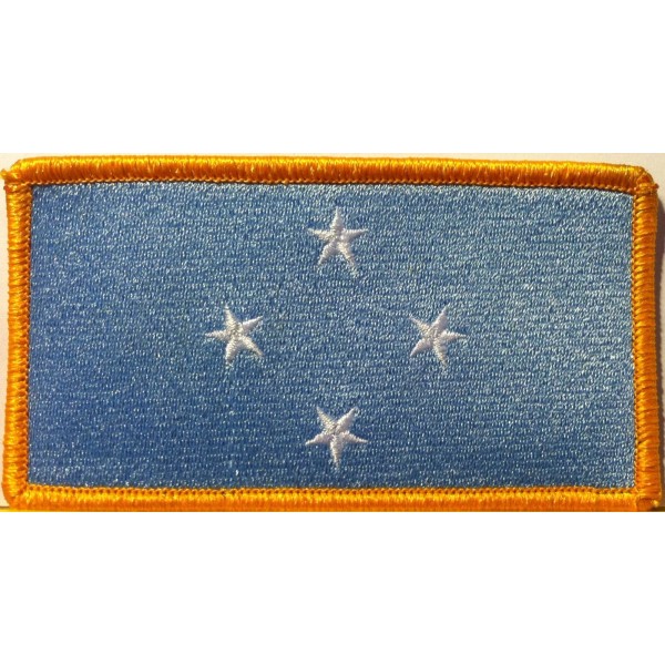 MICRONESIA Flag Patch With Hook & Loop Fastener Military Gold