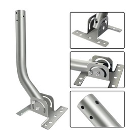 Outdoor Weather Station, Antenna, WiFi Extender Mounting Pole Bracket, Adjustable Pivot/Lock Bracket & J-Pipe Mast, Easy Installation, Solid Rustproof for Wall,Eave or Roof Mounting