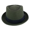 Epoch hats company Men's Diamond Shape Wool Fedora with Grosgrain