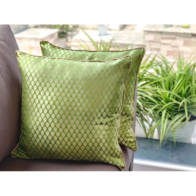 Craftbot Damask Throw Pillow Covers - Pack of 2 Faux