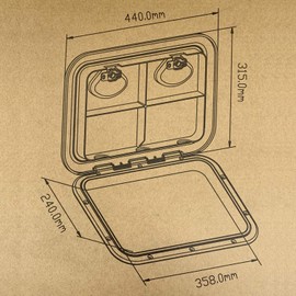 Amarine Made Marine Deck Hatch Boat Deck Hatch Access Hatch and Lid Marine Hatch for Boat 12-3/8" X 17-1/4" - White - 315mmx440mm (Black)