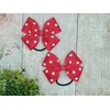Pack Of 2 Red Polka Dot Satin Ribbon Handmade Hair