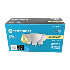 EcoSmart 50W Equivalent Bright White MR16 GU5.3 Dimmable LED Light Bulb (3-Pack)