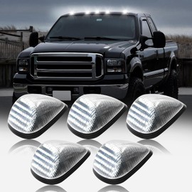 HTZCMOTO LED Cab Roof Marker Lights Compatible with 1999-2016 F250 F350 F450 F550 Super Duty / 2004-2017 F650 F750, Top Cab Clearance Lights for Trucks, Clear Len White Light