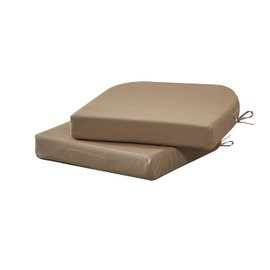 17 x 17 Inch Outdoor Seat Cushions for Patio Furniture with Non Slip and Ties Waterproof & UV Resistant Round Corner Outdoor Chair Cushions Replacement Set of 2, Khaki
