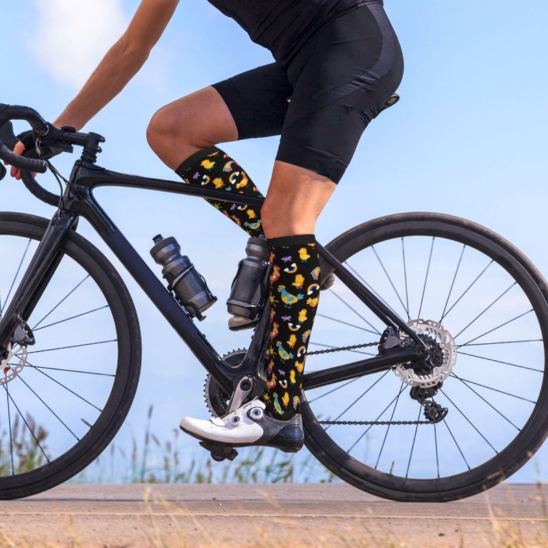 Figtihw Rooster Compression Socks Knee High Support Socks For Women