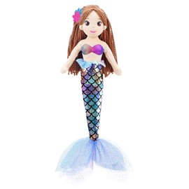 June Garden 18" Sparkly Mermaid Tifara - Soft Plush Stuffed Mermaid Doll Gift for Toddler Girls