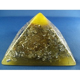 Bright Yellow Large Pyramid Orgone Generator Energy Accumulator PERFECT GIFTING TOOL!!!! Made 7.83/432/528Hz Frequency with OM Chants Many Beautiful Ingredients!!