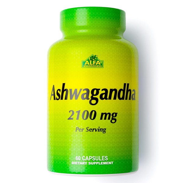 ALFA VITAMINS Ashwagandha Vitamin Supplement, 2,100 mg Pure Ashwagandha Root