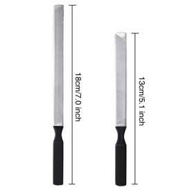 Jetec 2 Pieces 4 Sides Stainless Steel Nail File Manicure Nail Tools, 2 Size (Black)