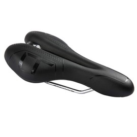ZHIQIU Soft Bicycle Saddle, Perforated, Sports Cushion, Color Saddle, Suitable for Mountain Bikes, Road Bikes, Folding Bicycles, Breathable, Moisture Prevention, Shock Absorption, Convenient Installation (Black/Black)