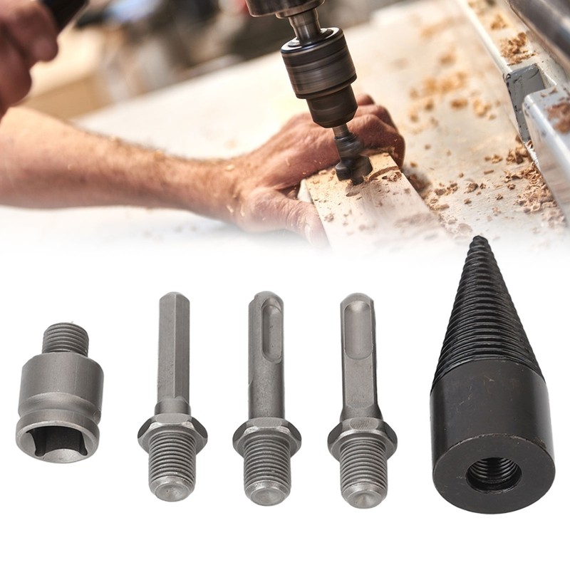 5Pcs Firewood Log Splitter Drill Bit Steel Wood Splitting Logs