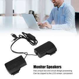 FLEXMAN Laptop Speakers, USB Powered Wired Monitor Soundbar Stereo Sound with Screen Clip for Desktop PC, Monitor, Notebook, Tablets, TV