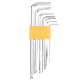 HARFINGTON 7pcs Ball End Hex Key Wrench Set 1.5/2/2.5/3/4/5/6mm 45# Steel Long Arm L-Shape Hexagon Metric Wrenches Repairing Tool for Home DIY Bike Motorcycle Repair