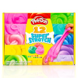 Play-Doh Super Stretch Slime for Kids, 12-Pack Variety, Popular Toys, Gifts and Party Favors