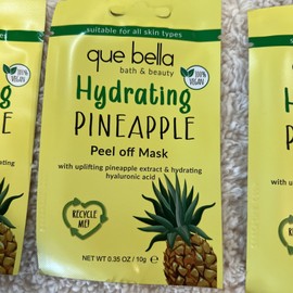 Que Bella 14 Total  Que  Bella Pineapple Peel Off Face Mask. 0.35oz. Brand New 100% Vegan