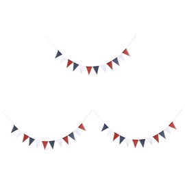 jojofuny 3pcs Fourth of July Bunting Patriotic Banner American Flag Theme Easy to Assemble Wall Ceiling Table Decor