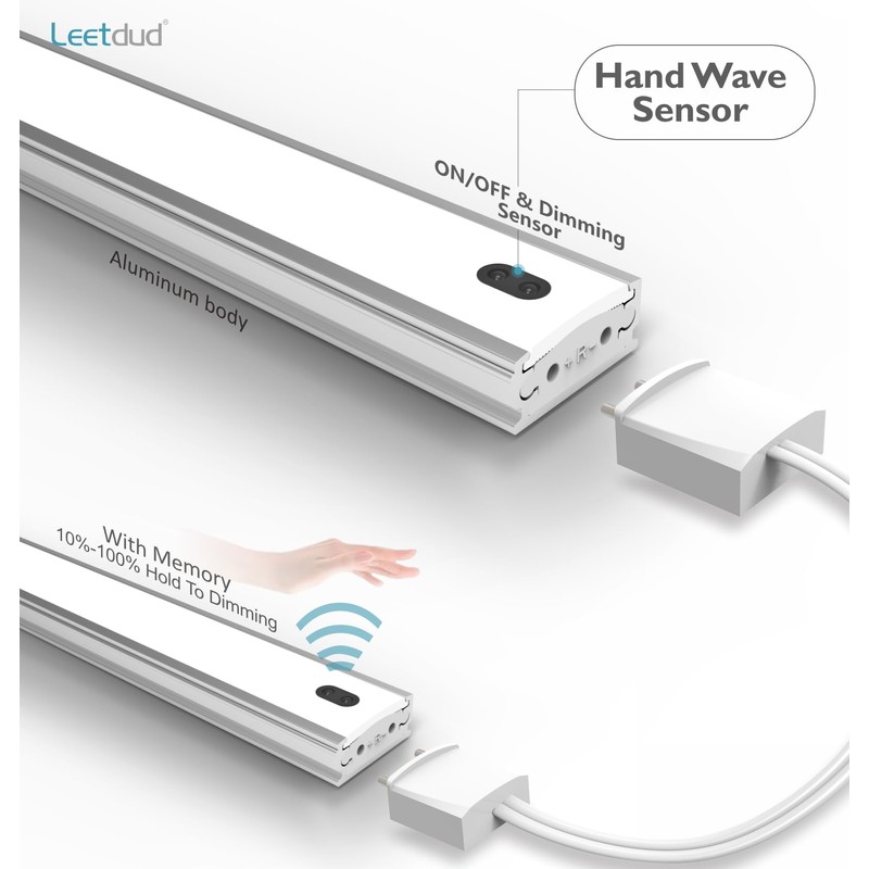 Leetdud Under Cabinet Lighting Plug in with Hand Wave Sensor