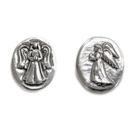 Basic Spirit Angel Pocket Token Coin -Handcrafted Pewter Gift for Coin Collecting with Inspirational Words(Faith/Protection) 2 Sets