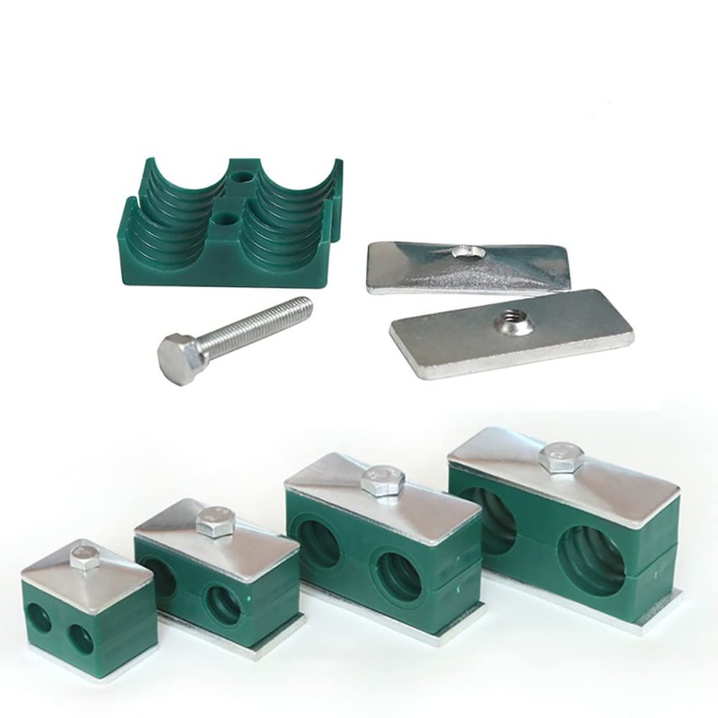 SagaSave Hydraulic Pipe Clamp, 14mm, Green, 4mm-42mm, 6.4Mpa, 2 Pipe