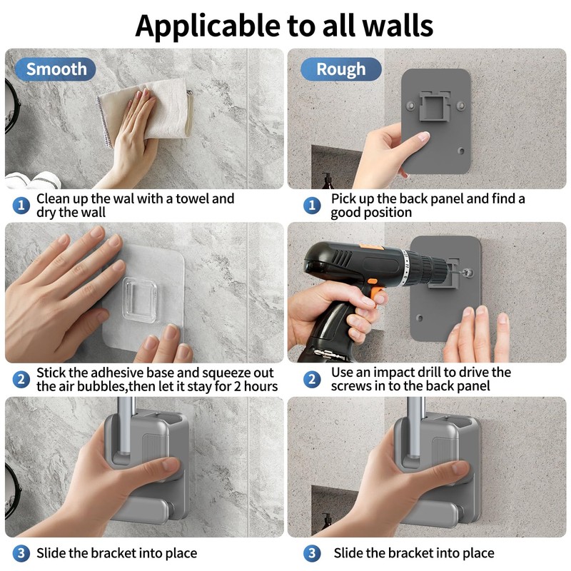 Hands Free Hair Dryer Holder Wall Mount, Adjustable Bathroom Blower