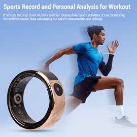 XUMIUZIY Smart Ring, Fitness Ring with Touch Screen, 5ATM Water Proof Support APP BT Connection Phone Video Camera Control, Built in Time Display & Various Sports Modes (9#)